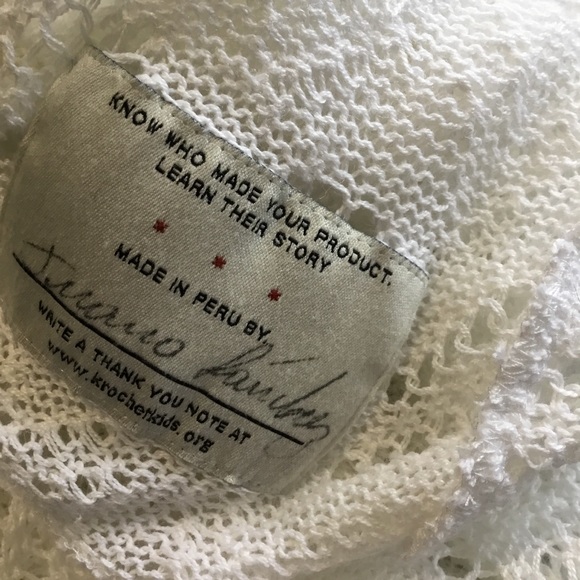 KROCHET KIDS KK INTL. Women's White Sweater M - Picture 6 of 7